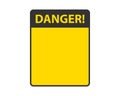 Danger sign isolated. Warning label empty template vector Royalty Free Stock Photo