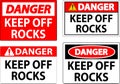 Danger Sign Keep Off Rocks Royalty Free Stock Photo