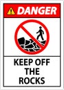 Danger Sign Keep Off The Rocks Royalty Free Stock Photo