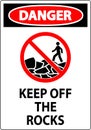 Danger Sign Keep Off The Rocks Royalty Free Stock Photo