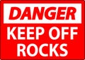 Danger Sign Keep Off Rocks Royalty Free Stock Photo