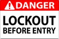 Danger Sign, Lockout Before Entry