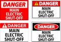 Danger Sign Main Electric Shut-Off