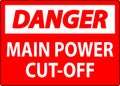 Danger Sign Main Power Cut-Off