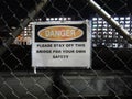 Danger Sign: Please Stay Off This Bridge For Your Own Safety. Royalty Free Stock Photo