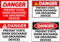 Danger Sign Prevent Static Spark Discharge Use Grounding Devices Royalty Free Stock Photo