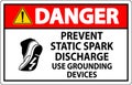 Danger Sign Prevent Static Spark Discharge, Use Grounding Devices Royalty Free Stock Photo