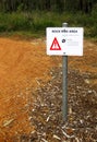 Danger Sign - Rock Risk Area Royalty Free Stock Photo