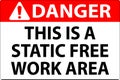 Danger Sign This Is A Static Free Work Area Royalty Free Stock Photo