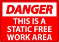 Danger Sign This Is A Static Free Work Area Royalty Free Stock Photo