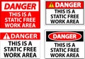 Danger Sign This Is A Static Free Work Area Royalty Free Stock Photo