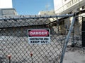 Danger sign at urban construction site, Tampa, Florida Royalty Free Stock Photo