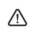 Danger sign vector icon. Attention caution illustration. Business concept simple flat pictogram on white background. Royalty Free Stock Photo