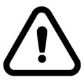 Danger sign vector icon. Attention caution illustration. Business concept simple flat pictogram on white background Royalty Free Stock Photo