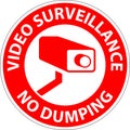 Danger Sign Video Surveillance, No Dumping Royalty Free Stock Photo