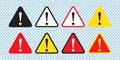 Danger sign, warning sign, attention sign. Danger icon, warning icon, attention icon.