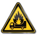 Warning truck is under fire