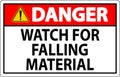 Danger Sign, Watch For Falling Material Royalty Free Stock Photo