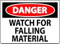 Danger Sign, Watch For Falling Material Royalty Free Stock Photo