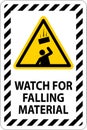 Danger Sign, Watch For Falling Material Royalty Free Stock Photo