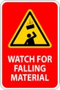 Danger Sign, Watch For Falling Material Royalty Free Stock Photo