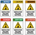 Danger Sign, Watch For Falling Material Royalty Free Stock Photo