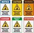 Danger Sign, Watch For Falling Material Royalty Free Stock Photo