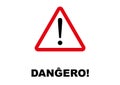 Danger Signpost written in Esperanto language