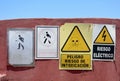 Danger signs in Spanish Royalty Free Stock Photo