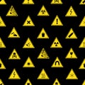 Danger signs types seamless pattern