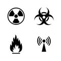 Danger. Simple Related Vector Icons Royalty Free Stock Photo