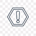 Danger Sing vector icon isolated on transparent background, line Royalty Free Stock Photo