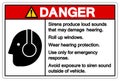 Danger Sirens Protection Loud Sounds Protection Symbol Sign, Vector Illustration, Isolated On White Background Label. EPS10 Royalty Free Stock Photo