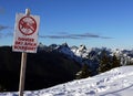 Danger ski area boundary Royalty Free Stock Photo