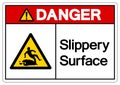 Danger Slippery Surface Symbol, Vector Illustration, Isolate white background Label. EPS10
