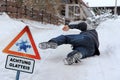 Danger Slipping - Accident danger in winter