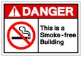 Danger This Is a Smoke - Free Building Symbol Sign, Vector Illustration, Isolated On White Background Label .EPS10 Royalty Free Stock Photo