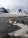 Danger split on the glacier in Tien Shan mountains