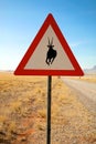 Danger Springboks Road Sign Royalty Free Stock Photo