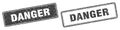 Danger stamp set. danger square grunge sign Royalty Free Stock Photo