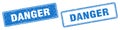 Danger stamp set. danger square grunge sign Royalty Free Stock Photo