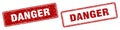 Danger stamp set. danger square grunge sign Royalty Free Stock Photo