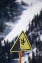 Danger steep cliff mountain sign Royalty Free Stock Photo