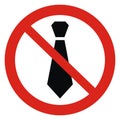 Warning sign, wearing a tie at work, eps.