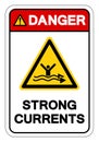 Danger Strong Current Watch Out Symbol Sign, Vector Illustration, Isolate On White Background Label. EPS10 Royalty Free Stock Photo