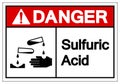 Danger Sulfuric Acid Symbol Sign, Vector Illustration, Isolate On White Background Label .EPS10