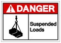 Danger Suspended Loads Symbol Sign, Vector Illustration, Isolated On White Background Label .EPS10