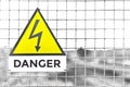 Danger Text Triangle Yellow Metal sign train deposit in