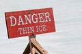 Danger thin ice Royalty Free Stock Photo