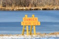 Danger thin ice sign Royalty Free Stock Photo